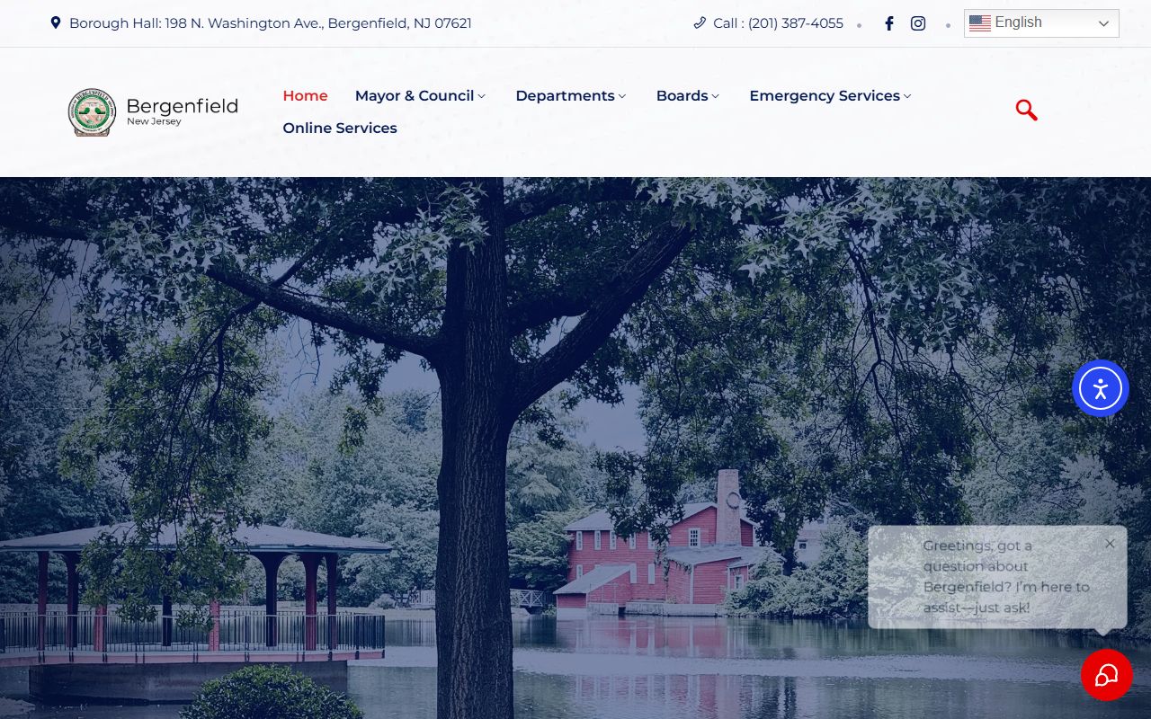 Bergenfield Borough official website for Bergenfield white pages research