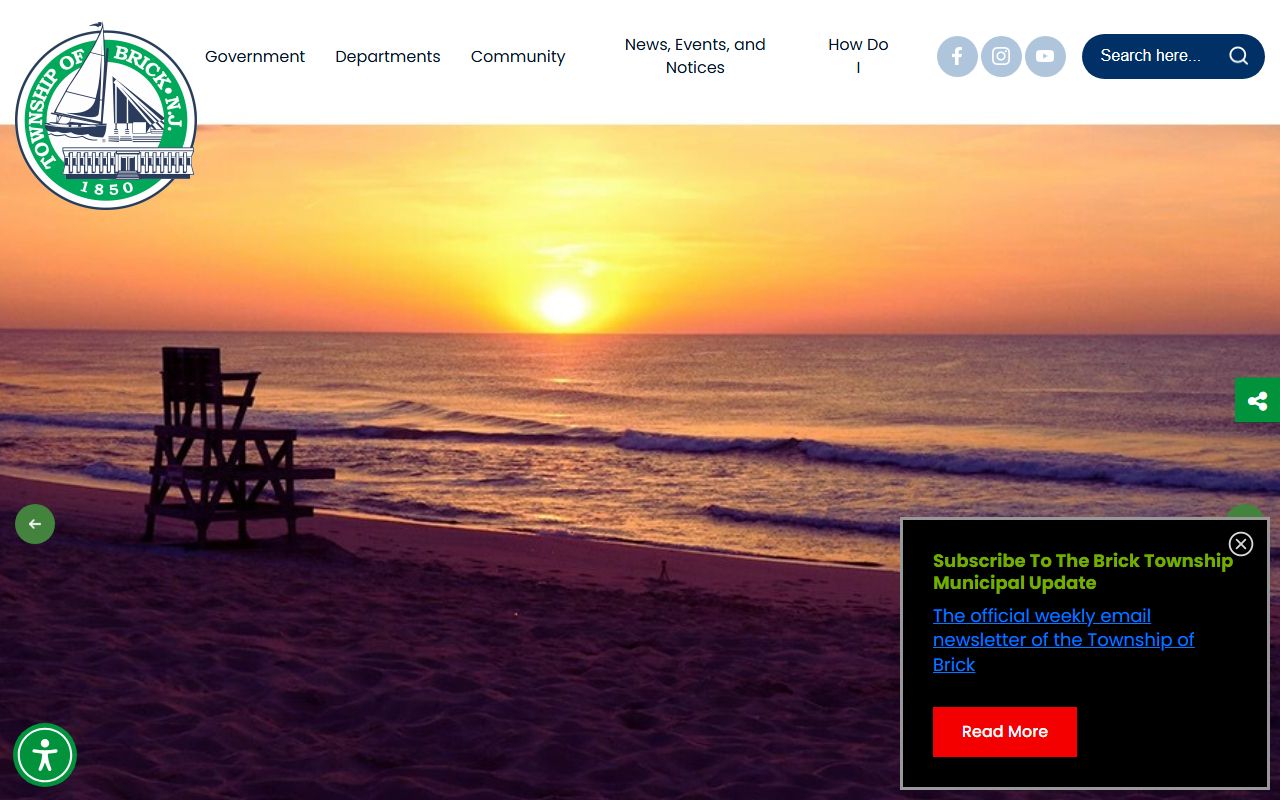 Brick Township municipal building for white pages public records access