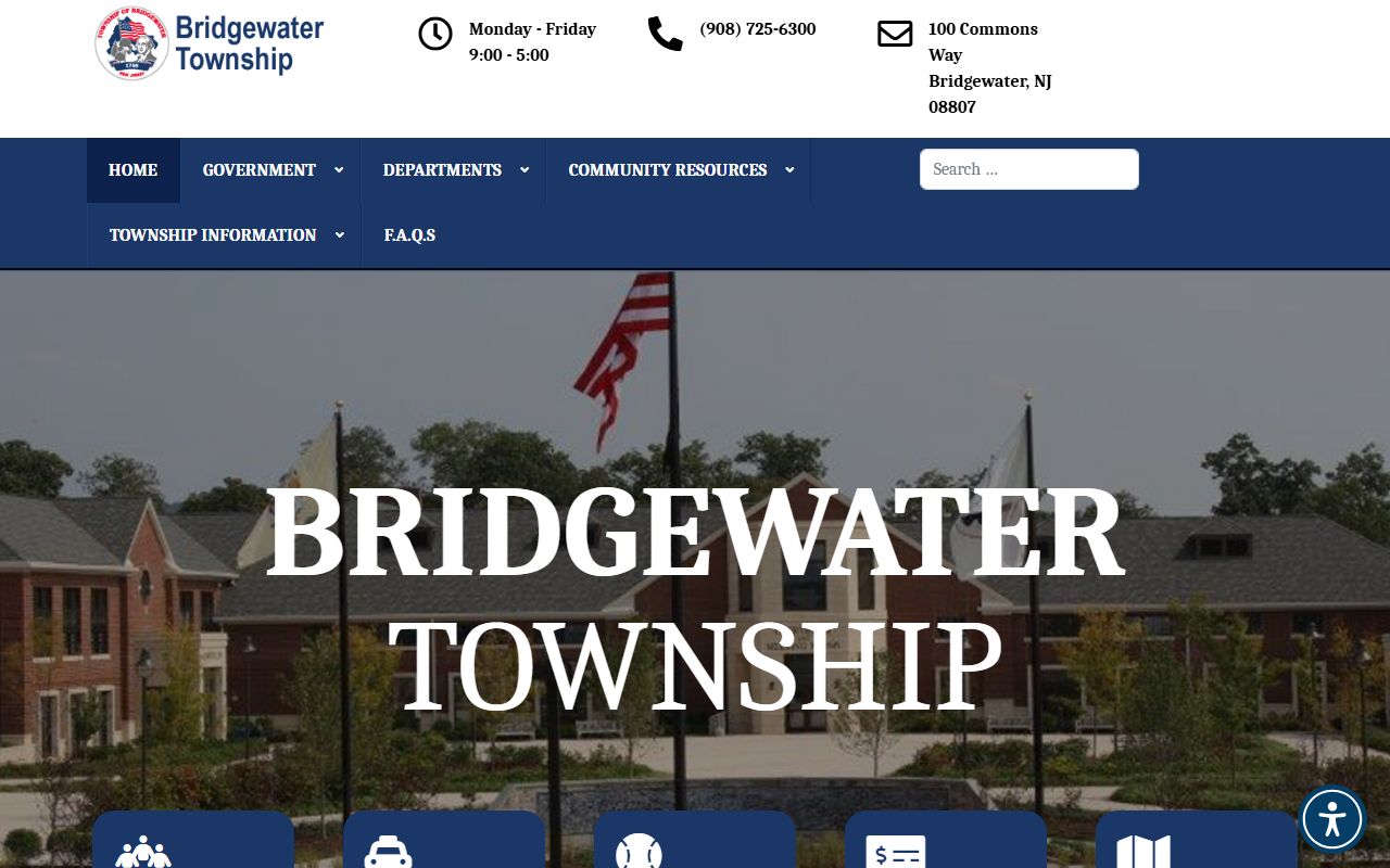Bridgewater Township municipal offices for white pages records access