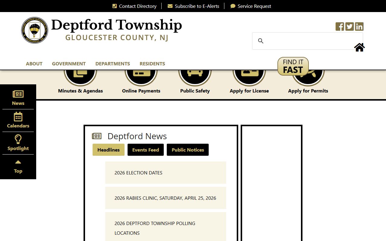 Deptford Township official website for public records and municipal services