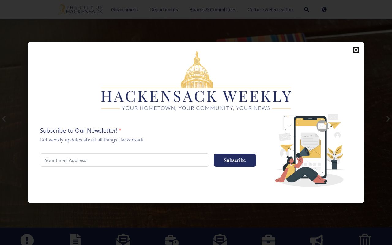City of Hackensack official website for municipal records