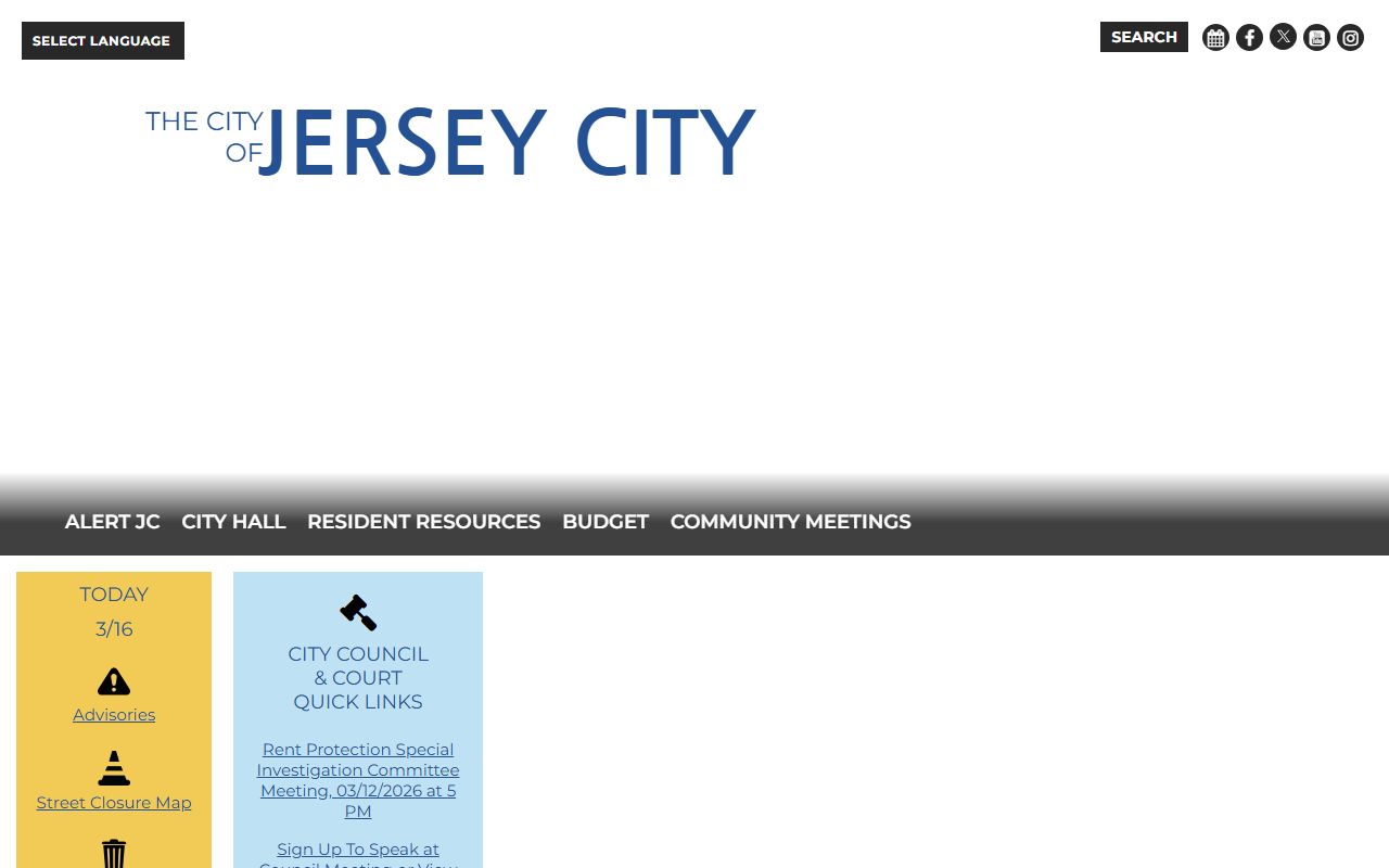 City of Jersey City official website for Jersey City white pages