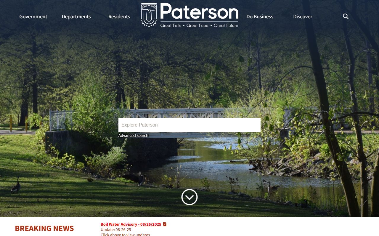 City of Paterson official website for Paterson white pages research