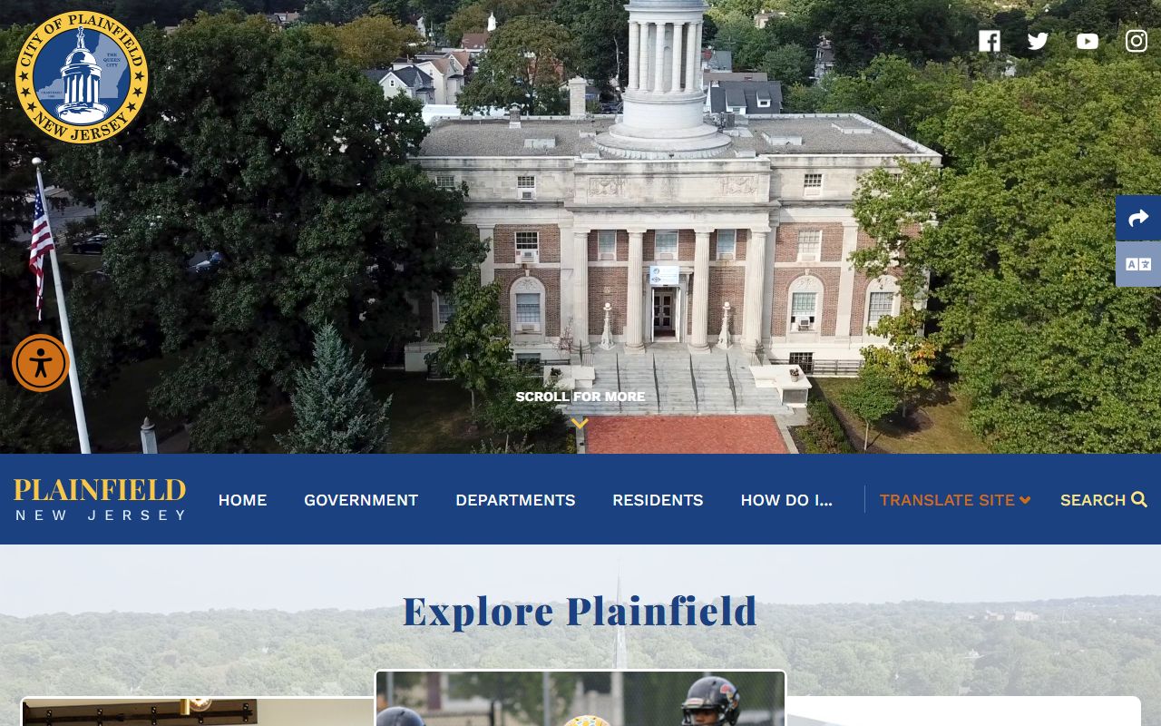 City of Plainfield official website for municipal records and services