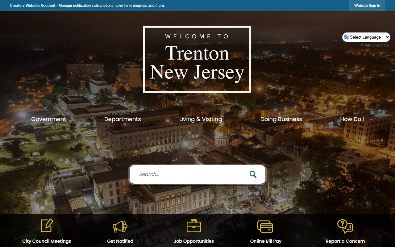 City of Trenton official website for public records access