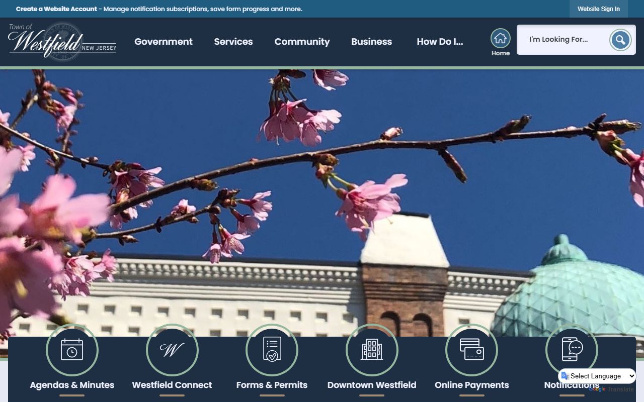 Town of Westfield official website for public records and services