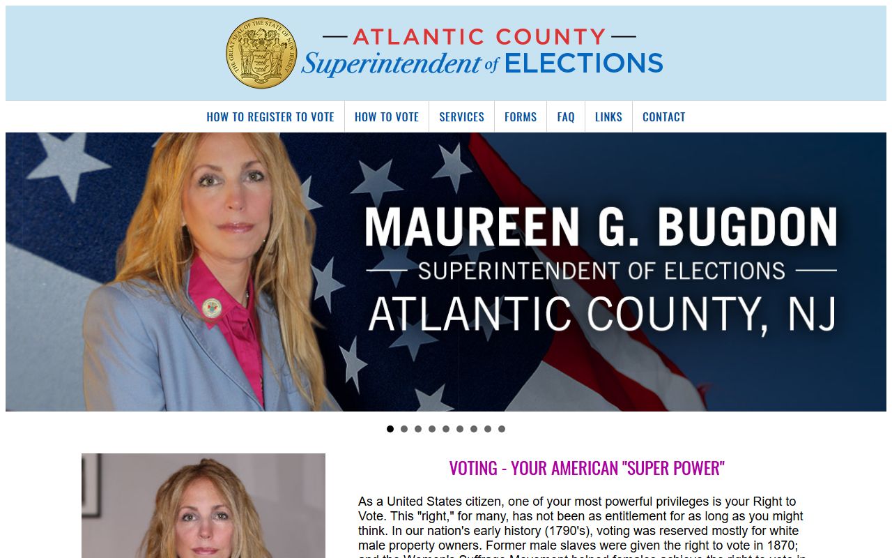 Atlantic County white pages elections office website