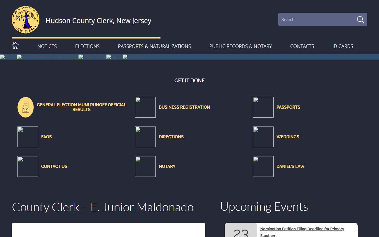 Hudson County white pages clerk office website