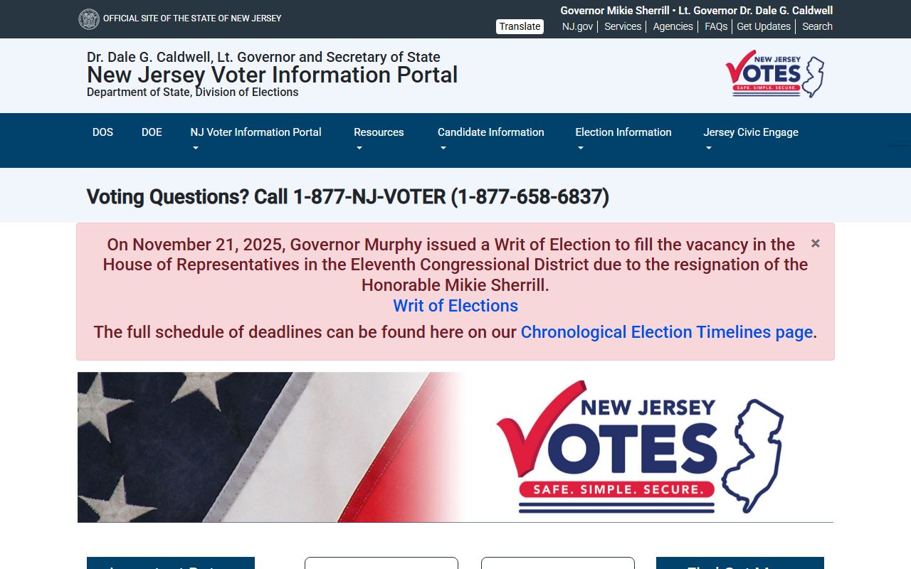 NJ Division of Elections for Morris County white pages voter data
