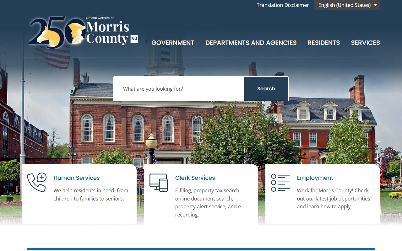 Morris County white pages official government website