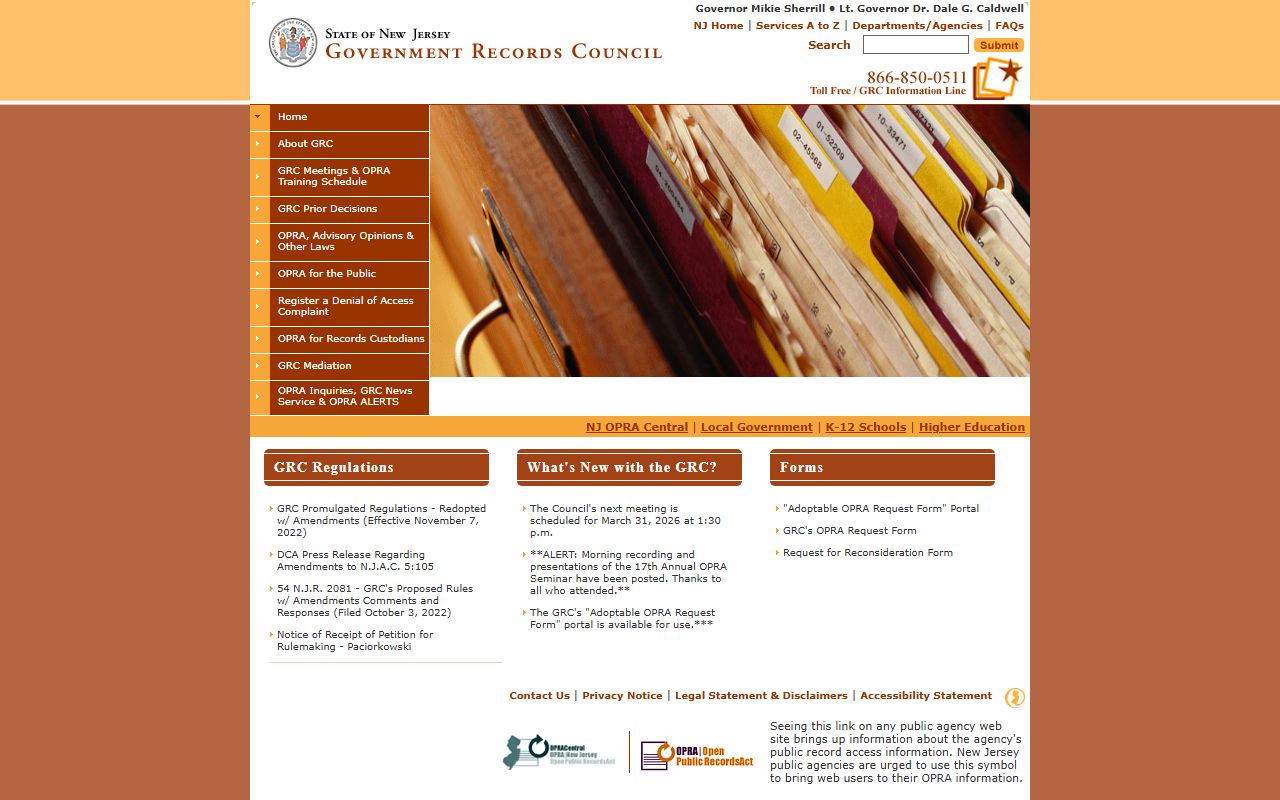 New Jersey Government Records Council white pages oversight