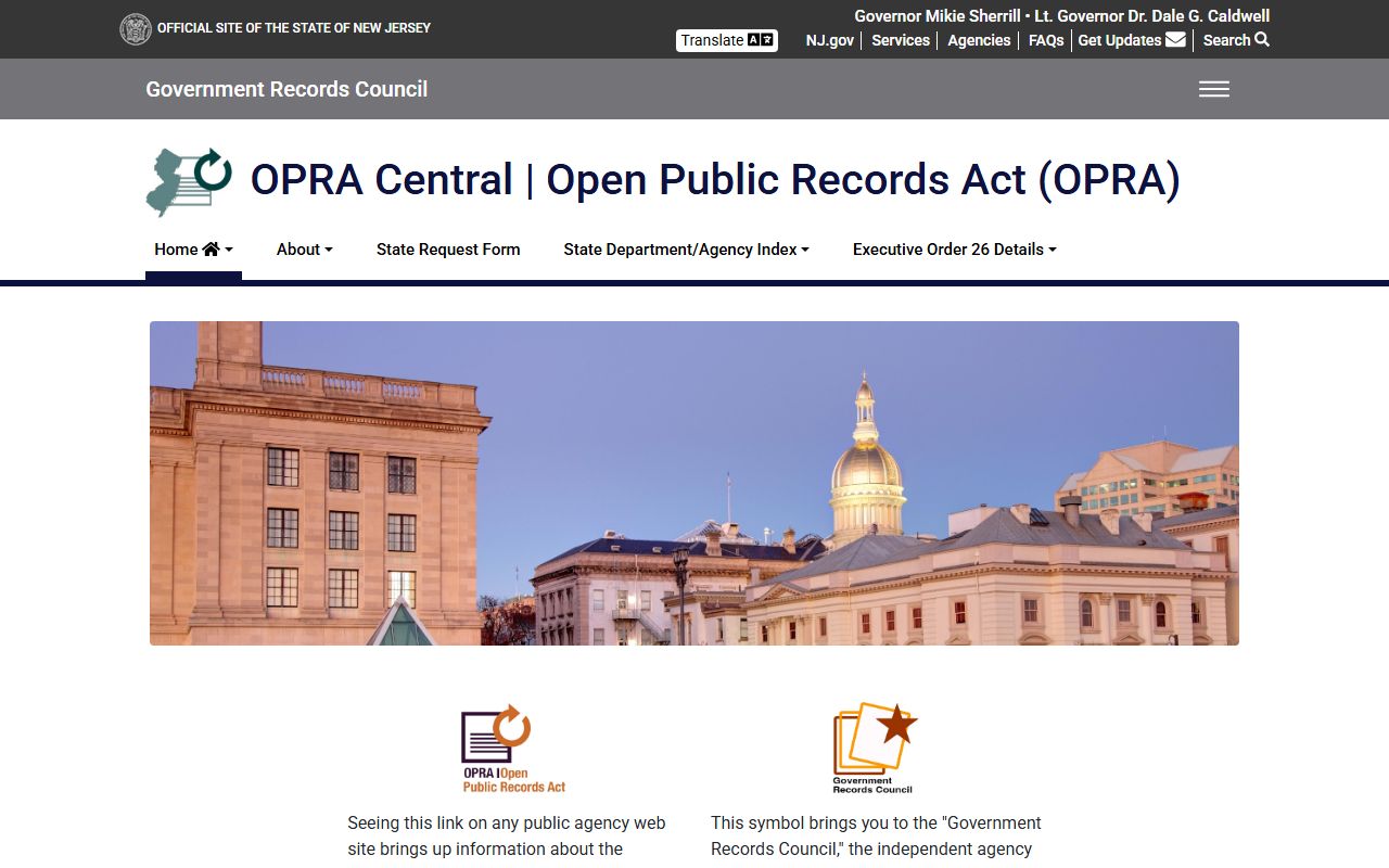 New Jersey OPRA portal for white pages public records access